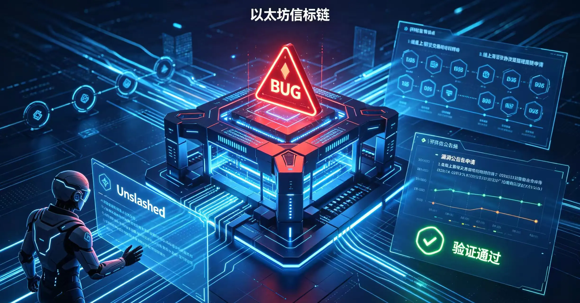 以太坊信标链出现 Bug，Unslashed 协议评估节点验证理赔条件并通过的场景图。