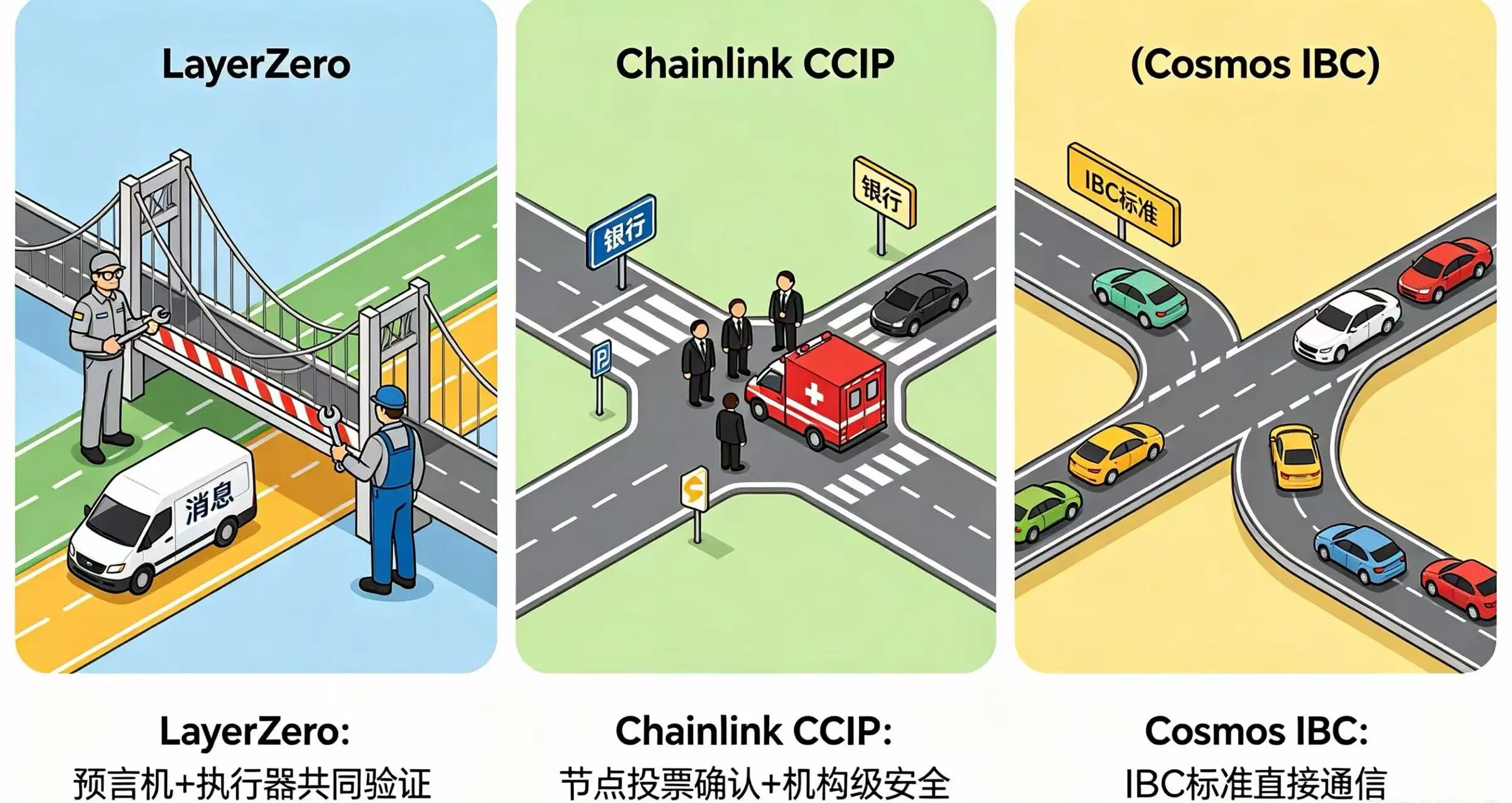 主流全链互操作性协议技术路线对比示意图