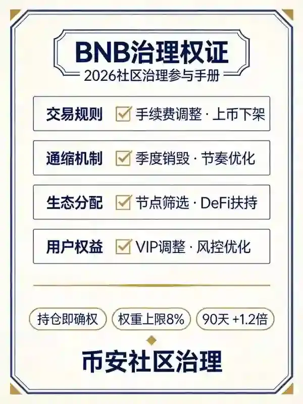 手握BNB掌控平台话语权：2026交易所社区治理提案完整参与手册