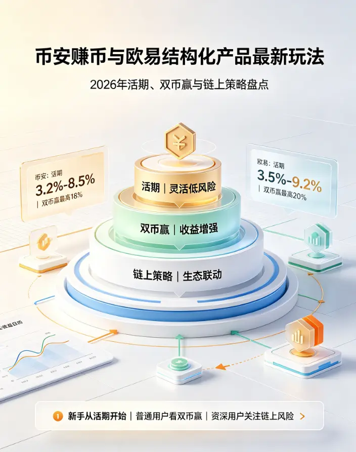 比安赚币与欧亿结构化产品最新玩法：2026年活期、双币赢与链上策略盘点