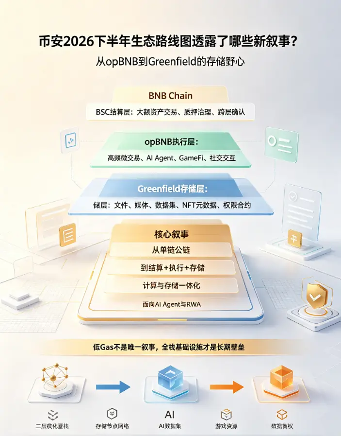 比安2026下半年生态路线图透露了哪些新叙事？从opBNB到Greenfield的存储野心