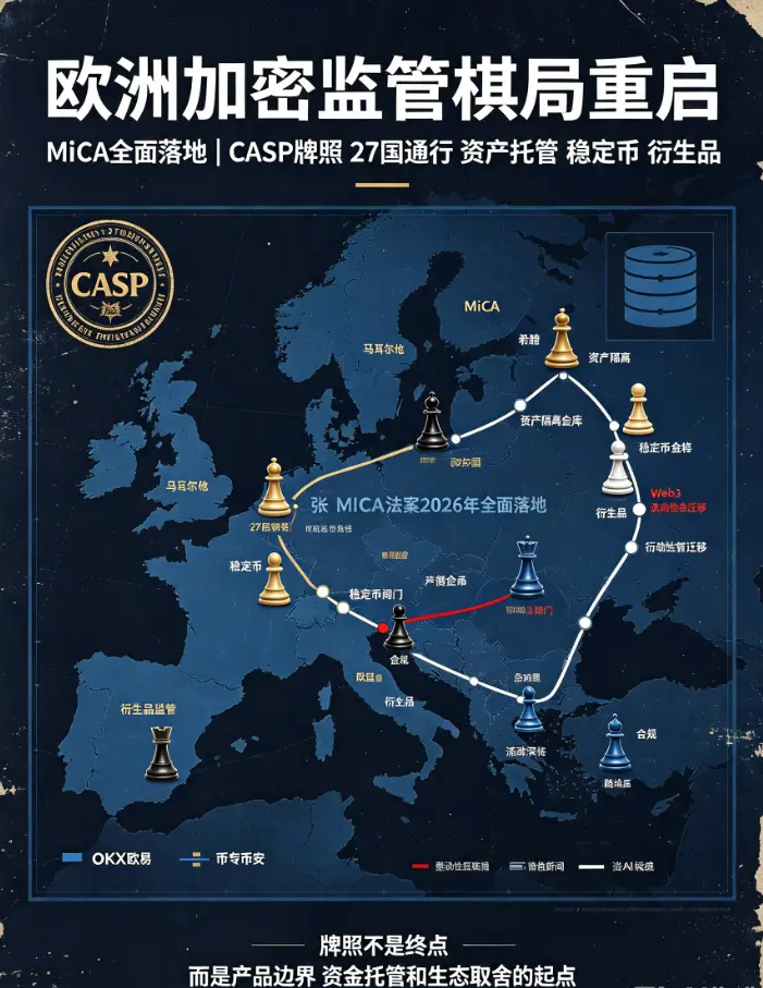 MiCA法案2026年全面落地：比安与欧亿在欧洲市场的合规牌照竞赛与生态调整策略
